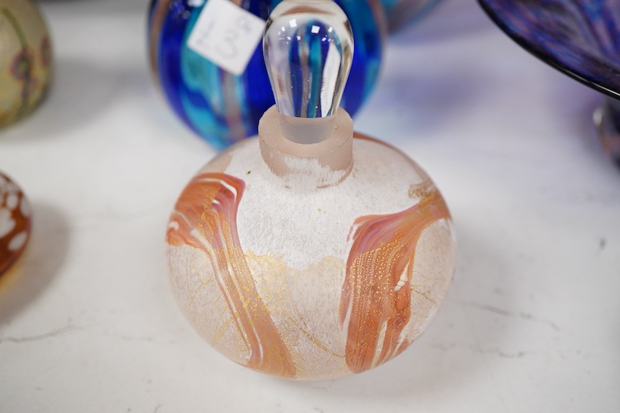 Ten art glass items, including Murano scent bottles etc, 17cm high